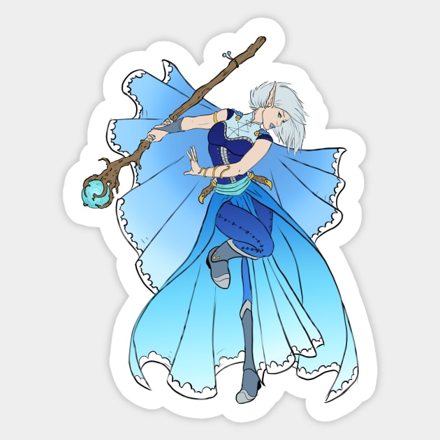 Elven Air Mage Sticker by JXG